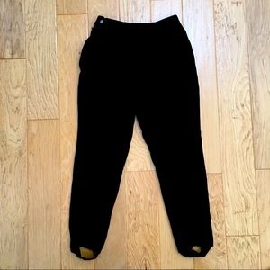 Vintage Bogner Black Velveteen Stirrup High Rise Pants in 12 or Medium